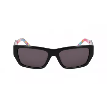 DKNY DK545S-002 Gafas de sol de mujer rectangulares - Montura negra lentes grises degradadas 56 mm