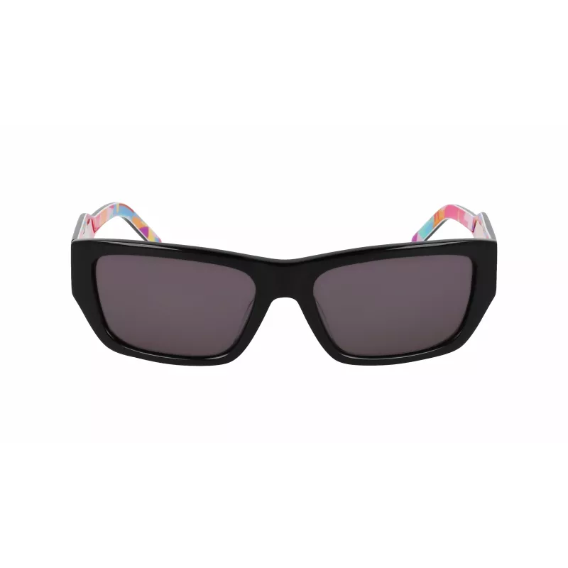 DKNY DK545S-002 Gafas de sol de mujer rectangulares - Montura negra lentes grises degradadas 56 mm