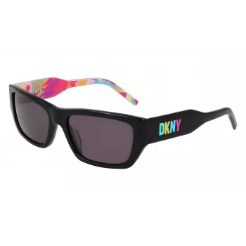DKNY DK545S-002 Gafas de sol de mujer rectangulares - Montura negra lentes grises degradadas 56 mm