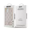 DKNY Funda de piel con patrón mono a cuadros y rayas impresas para iPhone 14 Pro Max - Rosa