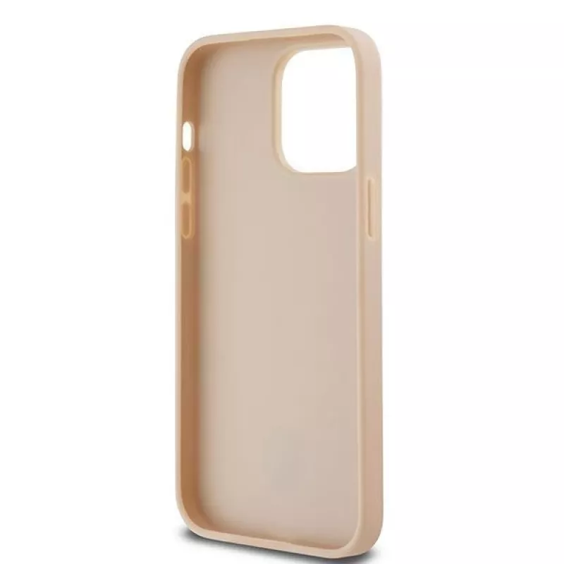 DKNY Funda de piel con patrón mono a cuadros y rayas impresas para iPhone 14 Pro Max - Rosa