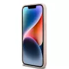 DKNY Funda de piel con patrón mono a cuadros y rayas impresas para iPhone 14 Pro Max - Rosa