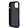 DKNY Funda de piel con patrón monograma a cuadros y rayas impresas para iPhone 15/14/13 - Negra