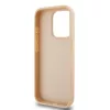 DKNY Funda de piel con patrón mono a cuadros y rayas impresas para iPhone 15 Pro Max - Rosa