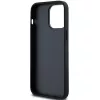 DKNY Funda de piel Mono Stripe y logotipo metálico para Apple iPhone 14 Pro - Negra