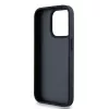 DKNY Funda de piel Mono Stripe con logo metálico para iPhone 15 Pro - Negra