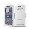 DKNY Funda de piel Mono Stripe y logotipo metálico para iPhone 15 Pro - Azul