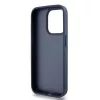 DKNY Funda de piel Mono Stripe y logotipo metálico para iPhone 15 Pro - Azul