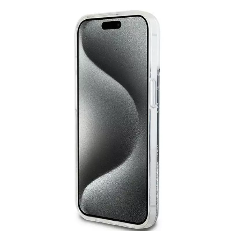 DKNY Liquid Glitter Big Logo Funda para iPhone 14/15/13 - Negra