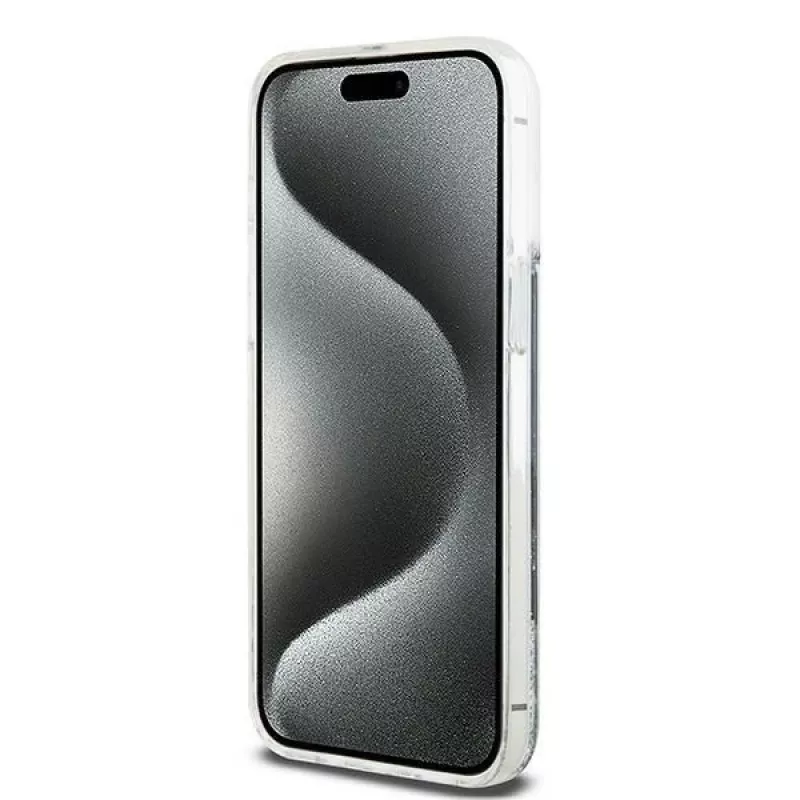 DKNY Funda Liquid Glitter Big Logo para iPhone 14 Pro Max - Negra