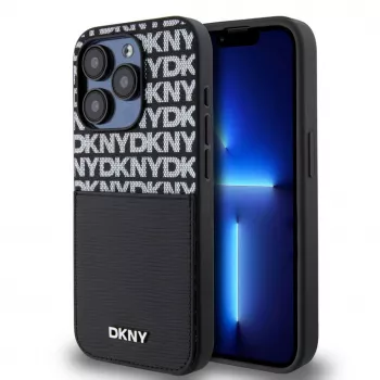 Funda Card Pocket de piel sintética para iPhone 14 Pro DKNY negra