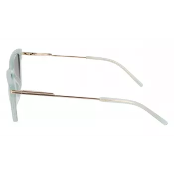 DKNY Gafas de sol mujer DK713S - Montura rectangular marrón Havana con lentes marrones degradadas - 56 mm de ancho de lente