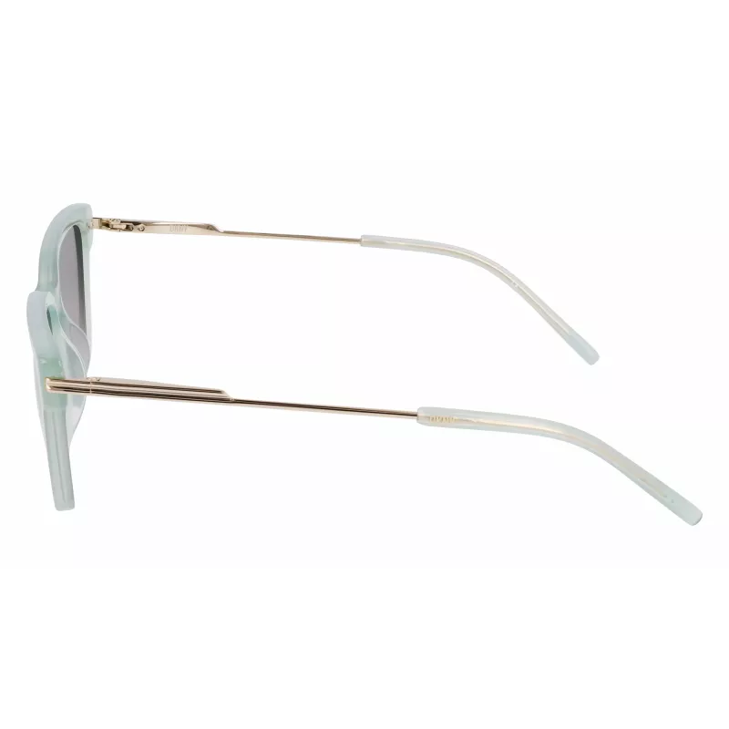 DKNY Gafas de sol mujer DK713S - Montura rectangular marrón Havana con lentes marrones degradadas - 56 mm de ancho de lente