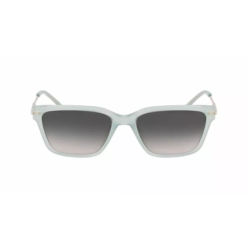 DKNY Gafas de sol mujer DK713S - Montura rectangular marrón Havana con lentes marrones degradadas - 56 mm de ancho de lente
