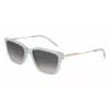 DKNY Gafas de sol mujer DK713S - Montura rectangular marrón Havana con lentes marrones degradadas - 56 mm de ancho de lente