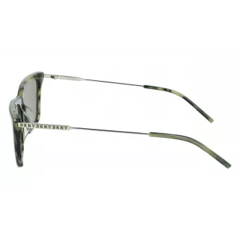 Gafas de sol de mujer DKNY DK709S305 - Montura de acetato negra, cristales de policarbonato grises, 55 mm de ancho de cristal