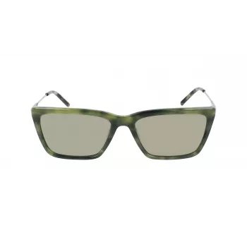 Gafas de sol de mujer DKNY DK709S305 - Montura de acetato negra, cristales de policarbonato grises, 55 mm de ancho de cristal