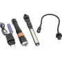 DMAX set de linternas LED ULG 103 – 3 linternas de aluminio con zoom ajustable, negro/plata