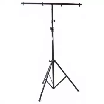DNA LS1 Soporte de luz con barra en T, altura máx. 320 cm, capacidad de carga 20 kg, acero, negro