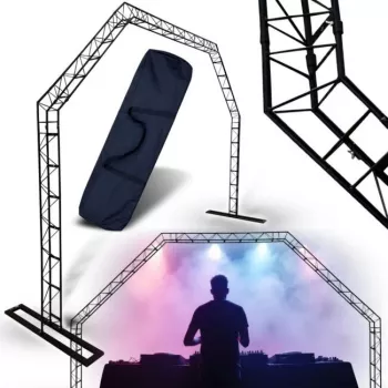 DNA PROFESSIONAL DNA DJ GATE Sistema portátil de truss para luces, acero, negro, capacidad de carga 60 kg, altura 1500-3000 mm