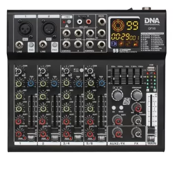 DNA PROFESSIONAL DNA QFX6 mesa de mezclas analógica de 6 canales con Bluetooth