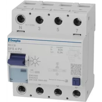 Doepke DFS4 063-4/0.30-PVFI Interruptor diferencial 4 polos 63 A 300 mA Tipo F 09146804
