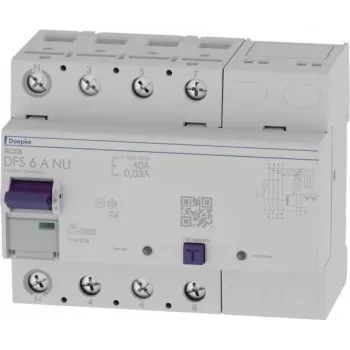Doepke DFS6 040-4/0.03-A NU interruptor diferencial (FI) 4 polos 40A 30mA tipo A 09134801