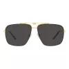 Dolce & Gabbana DG2264-02-87 Gafas de sol de hombre oro montura lentes grises Pilot 61mm