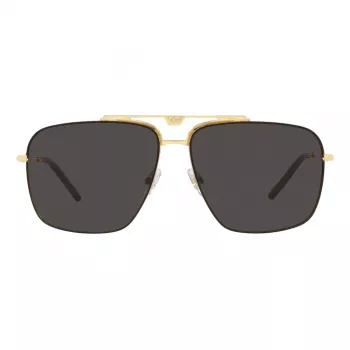 Dolce & Gabbana DG2264-02-87 Gafas de sol de hombre oro montura lentes grises Pilot 61mm
