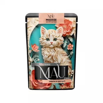 DOLINA NOTECI MAU Mousse Junior de ternera con espárragos - Comida húmeda para gatos - 85g