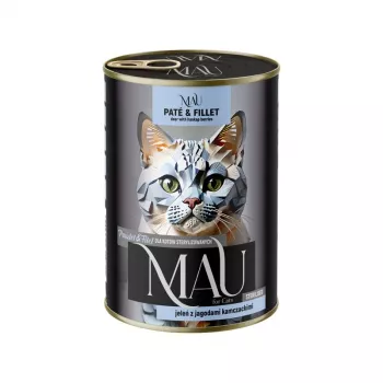 DOLINA NOTECI MAU Paté y filete esterilizado ciervo con arándanos - Comida húmeda para gatos - 400g