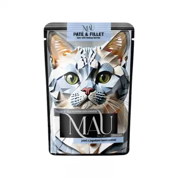 DOLINA NOTECI MAU Paté y filete esterilizado ciervo con madreselva - Comida húmeda para gatos - 85g