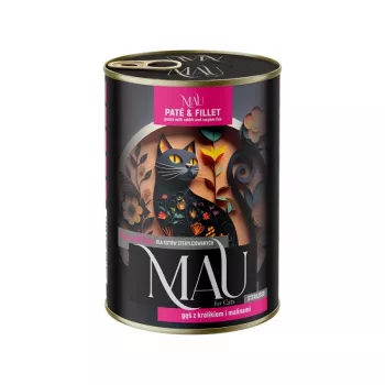 DOLINA NOTECI MAU Paté y filete Sterilised de ganso con conejo y frambuesas - Comida húmeda para gatos - 400g