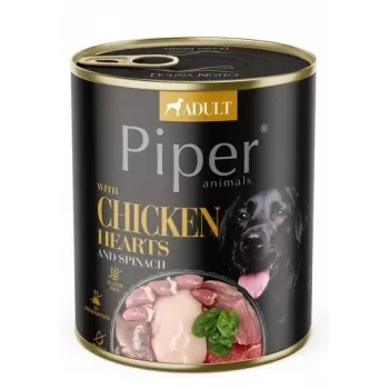 Comida húmeda para perros DOLINA NOTECI Piper corazones de pollo con espinacas 800 g