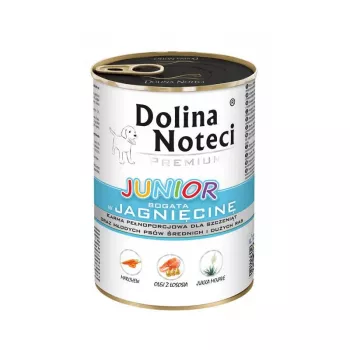 Dolina Noteci Premium Junior Rico en Cordero Comida húmeda para cachorros de razas medianas y grandes, 400g lata