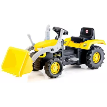 DOLU Tractor con pedales con cargador frontal y remolque, Amarillo (8051)