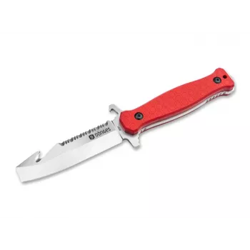 Cuchillo de rescate Dönges Expert Fire Knife 02DG001 con rompecristales y cortacinturones, negro