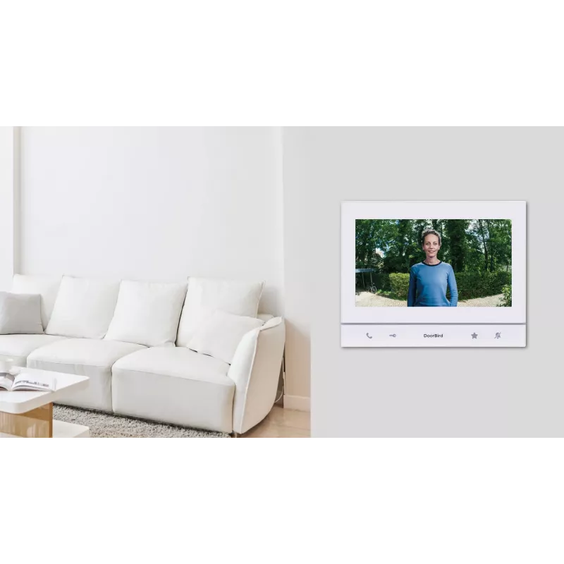 DoorBird A1103 Estación interior de vídeo IP Polar White Edition con pantalla táctil capacitiva IPS de 7 pulgadas, Fast Ethernet, PoE