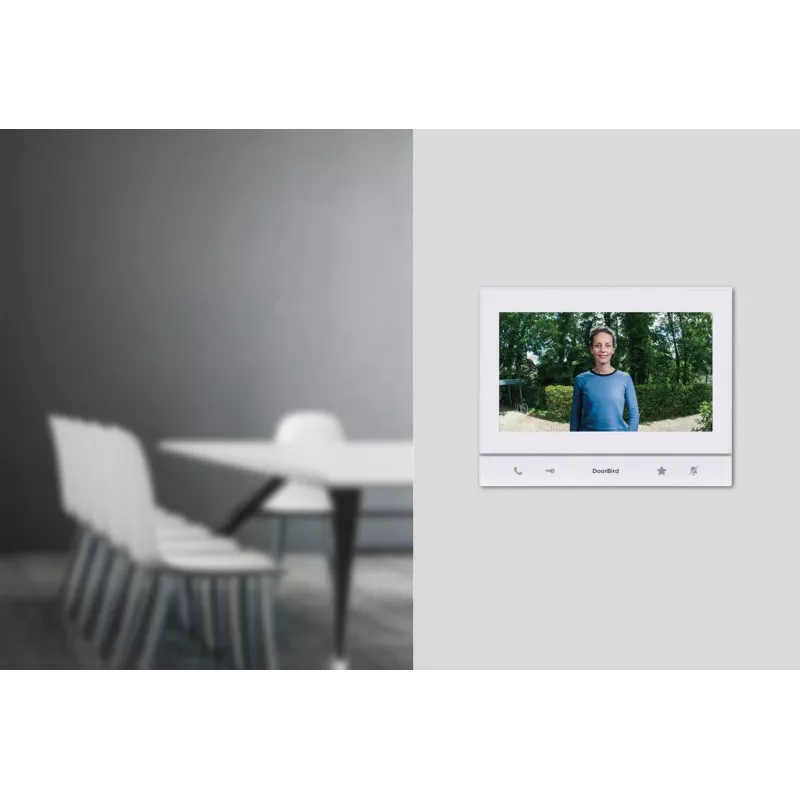 DoorBird A1103 Estación interior de vídeo IP Polar White Edition con pantalla táctil capacitiva IPS de 7 pulgadas, Fast Ethernet, PoE