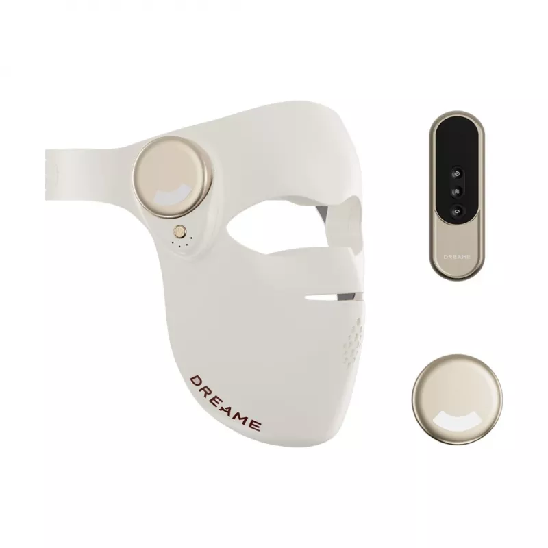 DREAME Chrona Photon mascarilla facial LED 3D - fototerapia de 7 colores, 180 LEDs, control por app, beige