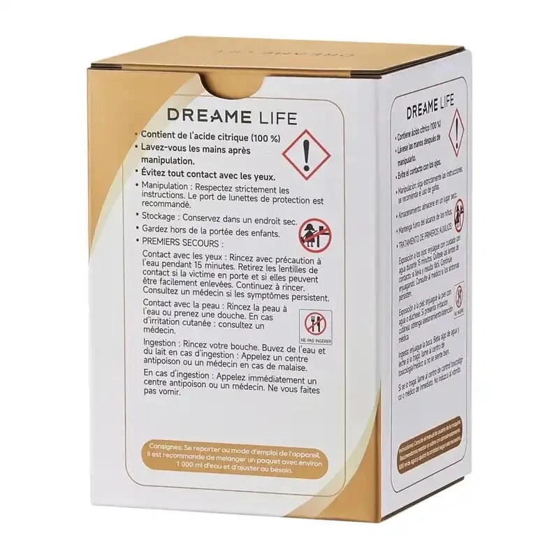 Dreame HNFA Solución descalcificadora para limpiador a vapor N20 – 12 x 20g bolsas (ácido cítrico)