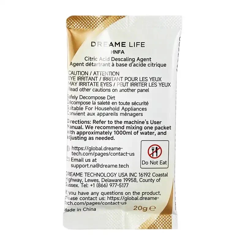 Dreame HNFA Solución descalcificadora para limpiador a vapor N20 – 12 x 20g bolsas (ácido cítrico)
