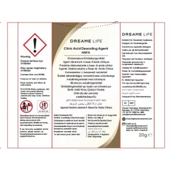 Dreame HNFA Solución descalcificadora para limpiador a vapor N20 – 12 x 20g bolsas (ácido cítrico)