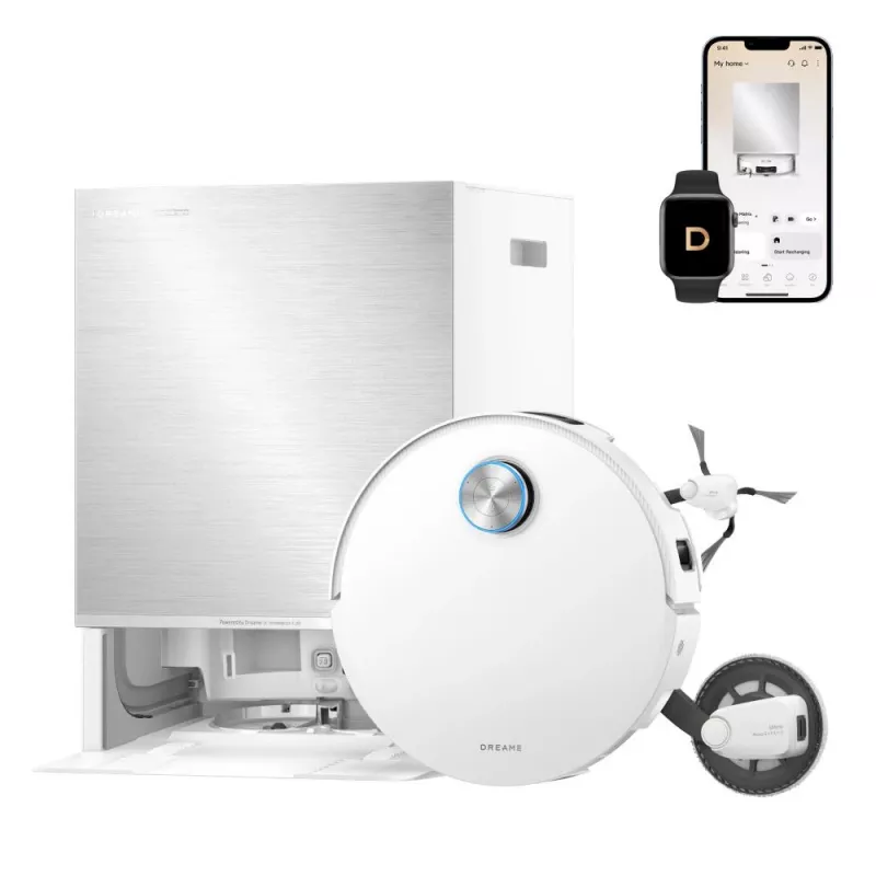 Dreame X60 Pro Ultra Complete White robot aspirador con base de carga y accesorios