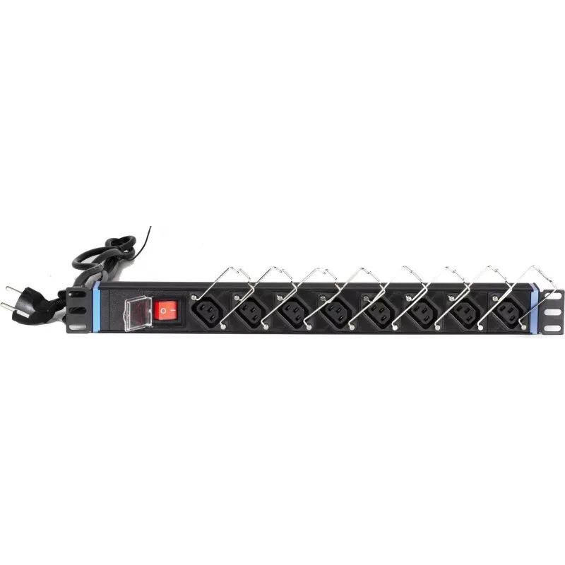 Unidad de distribución de energía DSIT DS-8PDU-C13 19" 1U, 8 salidas C13, cable de 1,8 m, negra