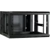 DSIT DS6606-DOUBLE armario de servidor de pared 6U con puerta de cristal reversible, 600x600x368 mm, negro