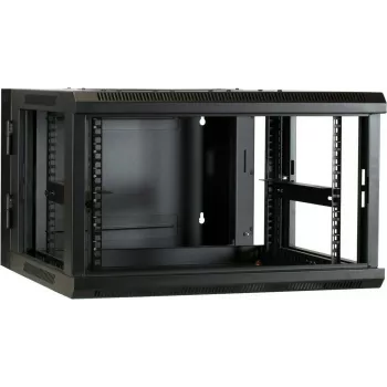 DSIT DS6606-DOUBLE armario de servidor de pared 6U con puerta de cristal reversible, 600x600x368 mm, negro