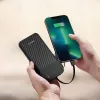 Dudao K11 Batería externa 10000mAh con cables integrados negra