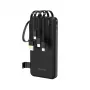 Dudao K11 Batería externa 10000mAh con cables integrados negra