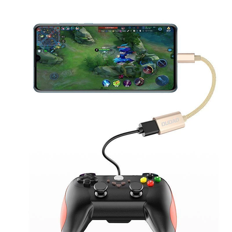 Dudao L15T Cable adaptador OTG USB 2.0 a USB Type-C, gris, 15 cm